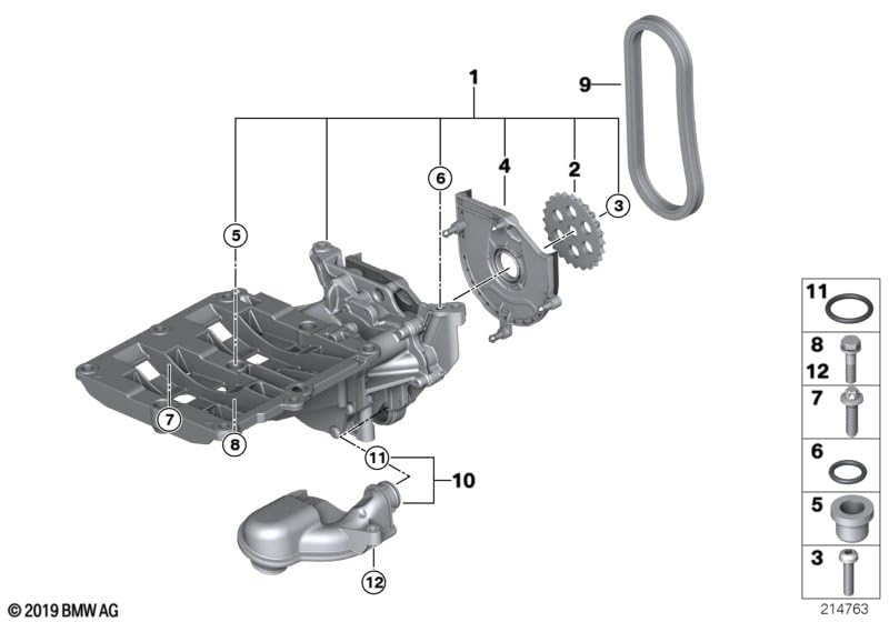 LINK-LOCK 6個 FKM Viton OR.01.40037 エンジンオイルポンプ Oリングガスケット 11417804889 BMW N47用