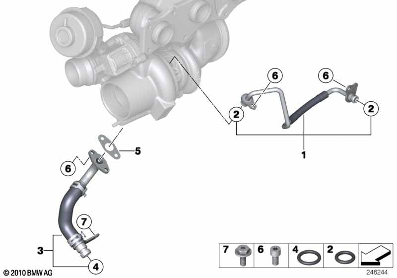 LINK-LOCK 10PCS FKMバイトンOR.01.10004 BMW N20 N26 B57用ターボチャージャーパイプラインOリング11427615472