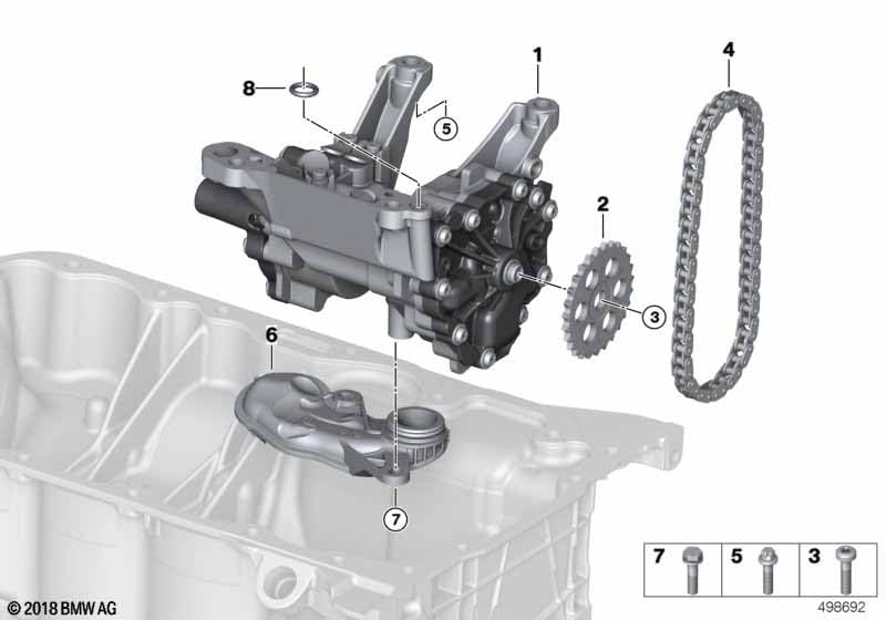 LINK-LOCK 6PCS FKM Viton OR.01.40043 Engine oil pump O-RING gasket 11419494956 for BMW B38 B48 B58 B46