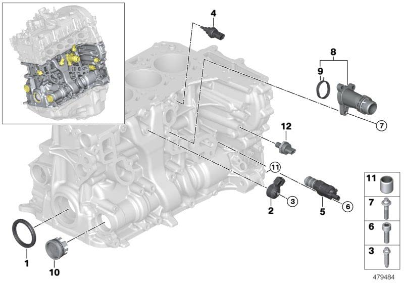 LINK-LOCK 6PCS SP.01.10009 CV 조인트 엔드 커버 개스킷 플러그 커버(FKM O-링 포함) BMW N47 B46 B47 B48용 11117797932