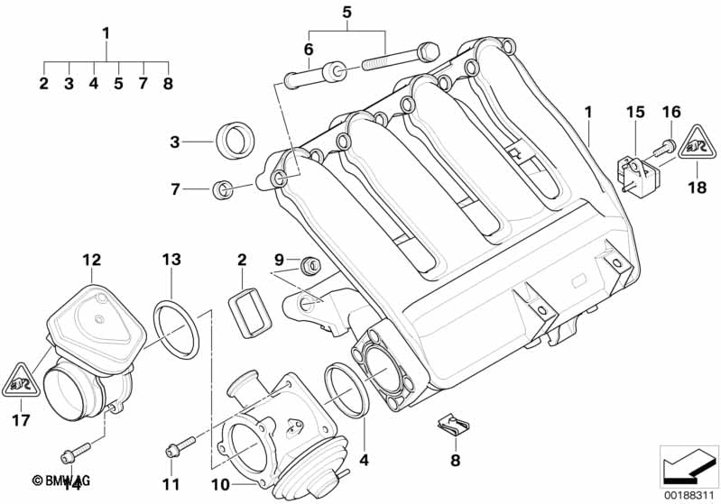 LINK-LOCK 3PCS FKM Viton OR.01.30018 エンジンインテークパイプ Oリング 13547792098 BMW M47 M57用