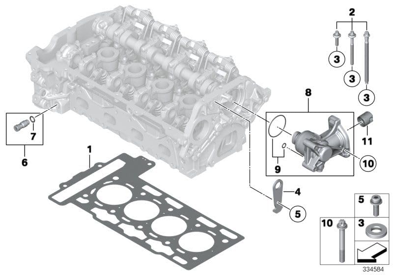 LINK-LOCK 10PCS FKM Viton OR.01.40007 엔진 구동 장치 O-RING 개스킷 11127634960 (BMW N13 N18용)