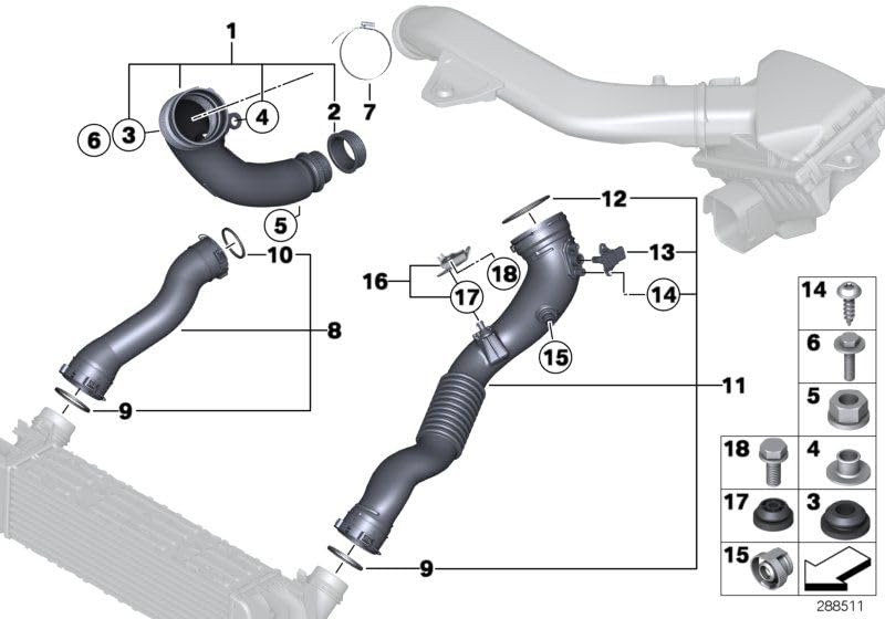 LINK-LOCK 3PCS FKM Viton OR.01.30006 BMW N54 N55用エンジンインテークパイプOリング 13717568031