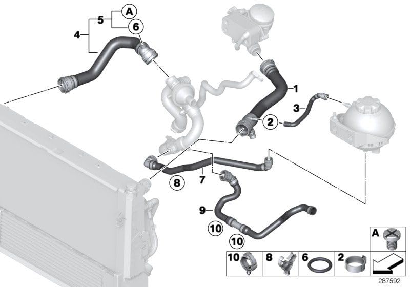 LINK-LOCK 10PCS FKM Viton OR.01.20030 Engine coolant pipe / Water hose O-Ring 17127596831-A for BMW N13