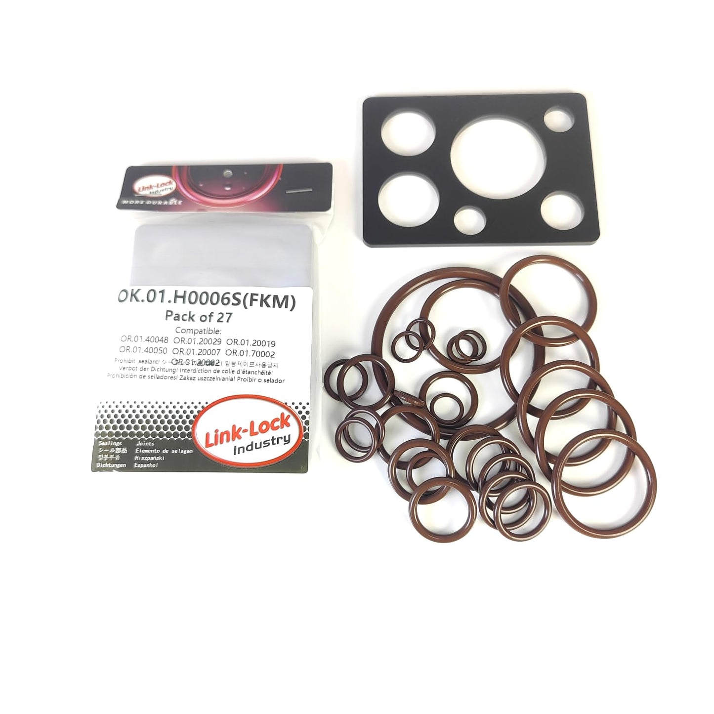 LINK-LOCK 27PCS FKM Viton OK.01.H0006S Engine coolant pipe / Water hose O-Ring Kit 11531435808 17127510952-AB 11531436408-AB for BMW M54 M52 E46 318I 320I 323I 325I 328I 330I