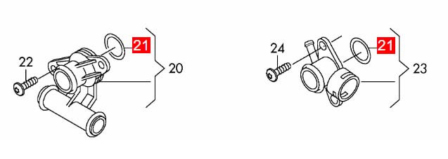 LINK-LOCK 6PCS OR.03.10402 FKM Viton Sealing O-Ring Kit of Cooling water pipe WHT001688 For AUDI For VW