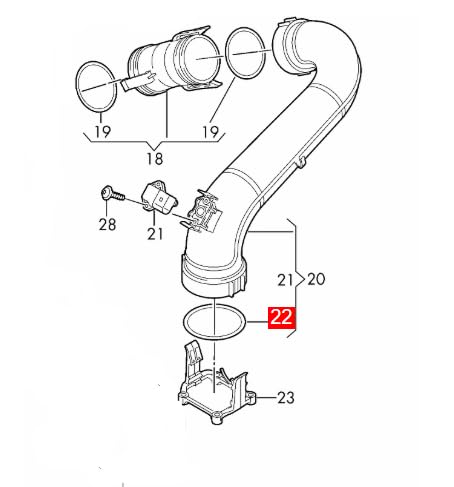 LINK-LOCK 6PCS OR.03.10371 FKM Viton Sealing O-Ring Kit of Turbocharger Intake Hose WHT003247 For AUDI-CAXA CWLA CZDA CAXC For SKODA-CAXA CJZD CZDB For VW-DNKA DSJA