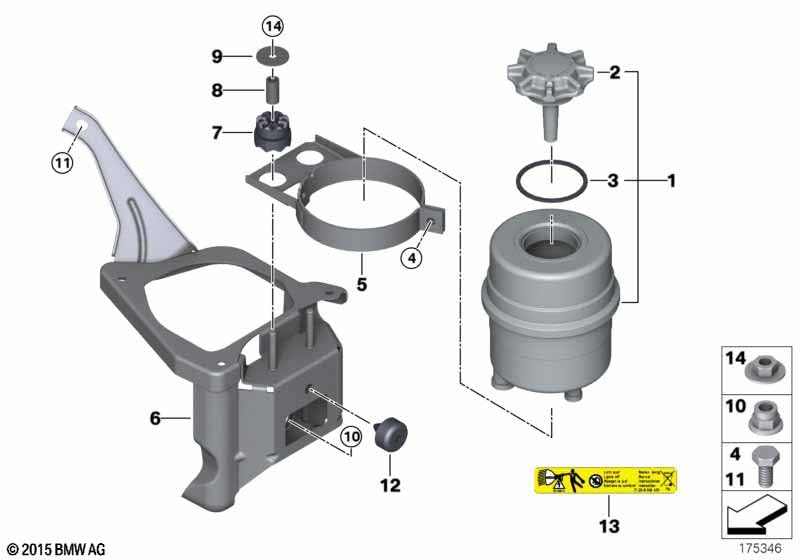LINK-LOCK 6PCS FKM Viton OR.01.50005 Steering oil tank O-RING gasket 32411128333 32410141428 for BMW E87 E90 E60 E38 E65 E84 E81 R50 R53