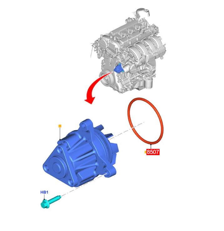 LINK-LOCK 6PCS OR.03.10259 FKM Viton Sealing O-Ring Kit of Water Pump 1434351 1S7G-8507-AF 1S7G-8507-AE 1S7Z8507-AE LF0115116-Z07 C2N4588 LR025014 96762-35063 30777591 For FORD-YVDA BGDC C20HDTX YVDB