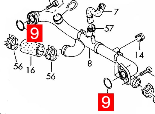LINK-LOCK 6PCS OR.03.10580 FKMバイトン製シーリングOリングキット 冷却水パイプ N90912501 11531709157 1709157.4 アウディ、VW、BMW用