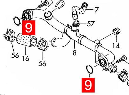 LINK-LOCK 6PCS OR.03.10580 FKMバイトン製シーリングOリングキット 冷却水パイプ N90912501 11531709157 1709157.4 アウディ、VW、BMW用