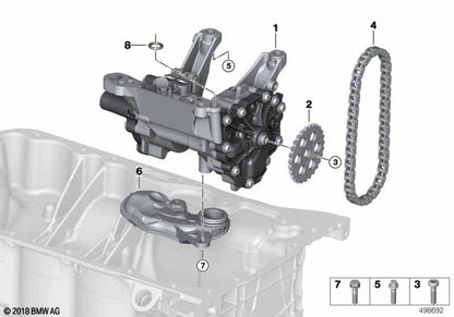 LINK-LOCK 6PCS FKM Viton OR.01.40043 Engine oil pump O-RING gasket 11419494956 for BMW B38 B48 B58 B46