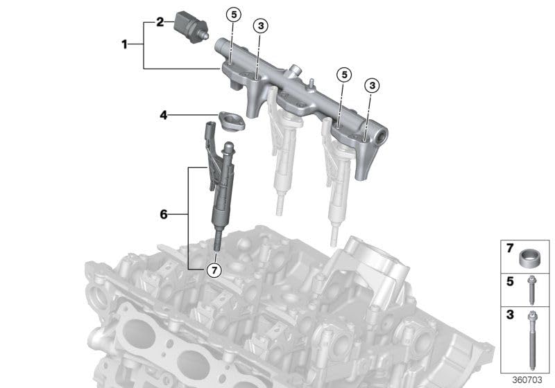 LINK-LOCK 20 PCS PTFE SP.01.10006 Spray valve repair gasket plastic sleeve 13537591006 for BMW N20 N55 B38 B48 B58