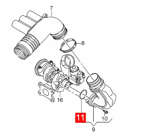 LINK-LOCK 10PCS OR.03.10373 FKM Viton Sealing O-Ring Kit of Turbocharger Intake Hose WHT001386 2582415 VWN3CA9448DA 0219978448 0279977948 0289976348 A0219978448 A0279977948 A0289976348 For AUDI-CHPB