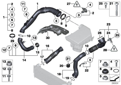 LINK-LOCK 5PCS FKMバイトン OR.01.30007 エンジンインテークパイプOリング 13627532318 BMW N54 N51 N52 N53 N55 M52 M54用