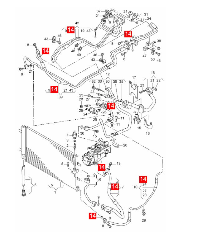 LINK-LOCK 10PCS OR.04.10413 FKM Viton Sealing O-Ring Kit of Air Condition Pipe 4E0260749A For AUDI For VW