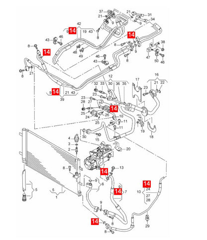 LINK-LOCK 10PCS OR.04.10413 FKM Viton Sealing O-Ring Kit of Air Condition Pipe 4E0260749A For AUDI For VW