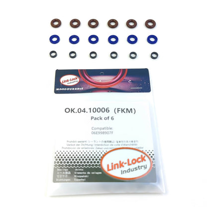 LINK-LOCK 6Set OK.04.10006 fuel injector repair kit 06E998907F with FKM Viton O-RING For VW For AUDI V6 3.0T 45TFSI CREC CTDA
