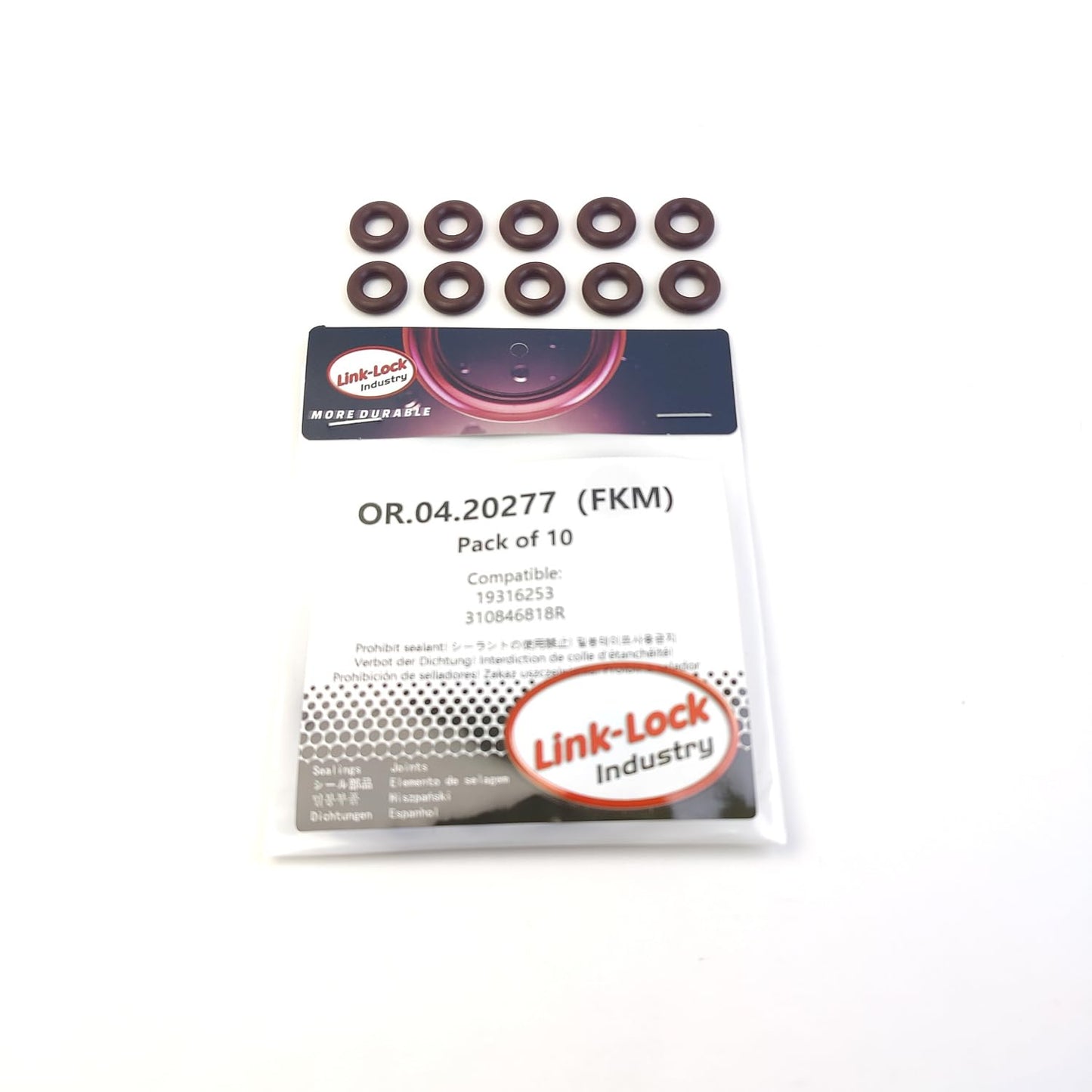 LINK-LOCK 10PCS OR.04.20277 FKM Viton Sealing O-Ring Kit of  Injector 19316253 310846818R for CHEVROLET for RENAULT