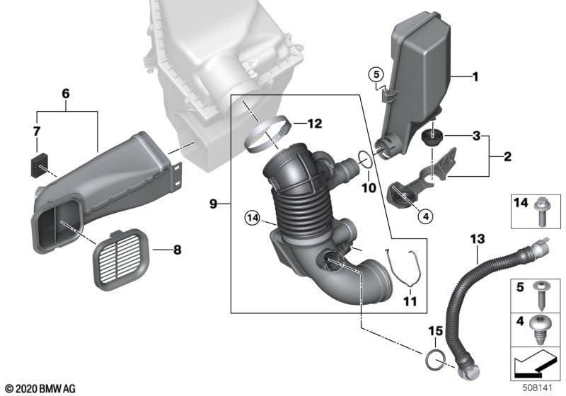 LINK-LOCK 4PCS FKMバイトン OR.01.30013 エンジンインテークパイプ Oリング 13718652852 13719894670 BMW B58 B47 B57用
