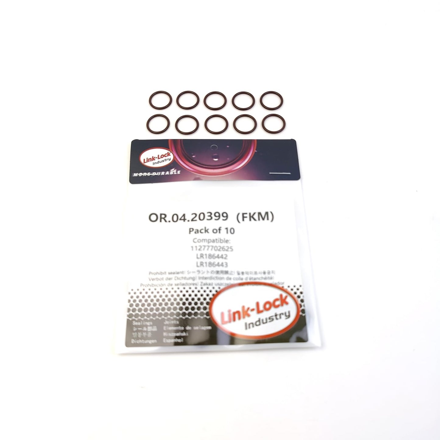 LINK-LOCK 10個 OR.04.20399 FKMバイトンシーリングOリングキット ウォーターコネクター/チャージャー 11277702625 LR186442 LR186443 BMW用 LAND ROVER用