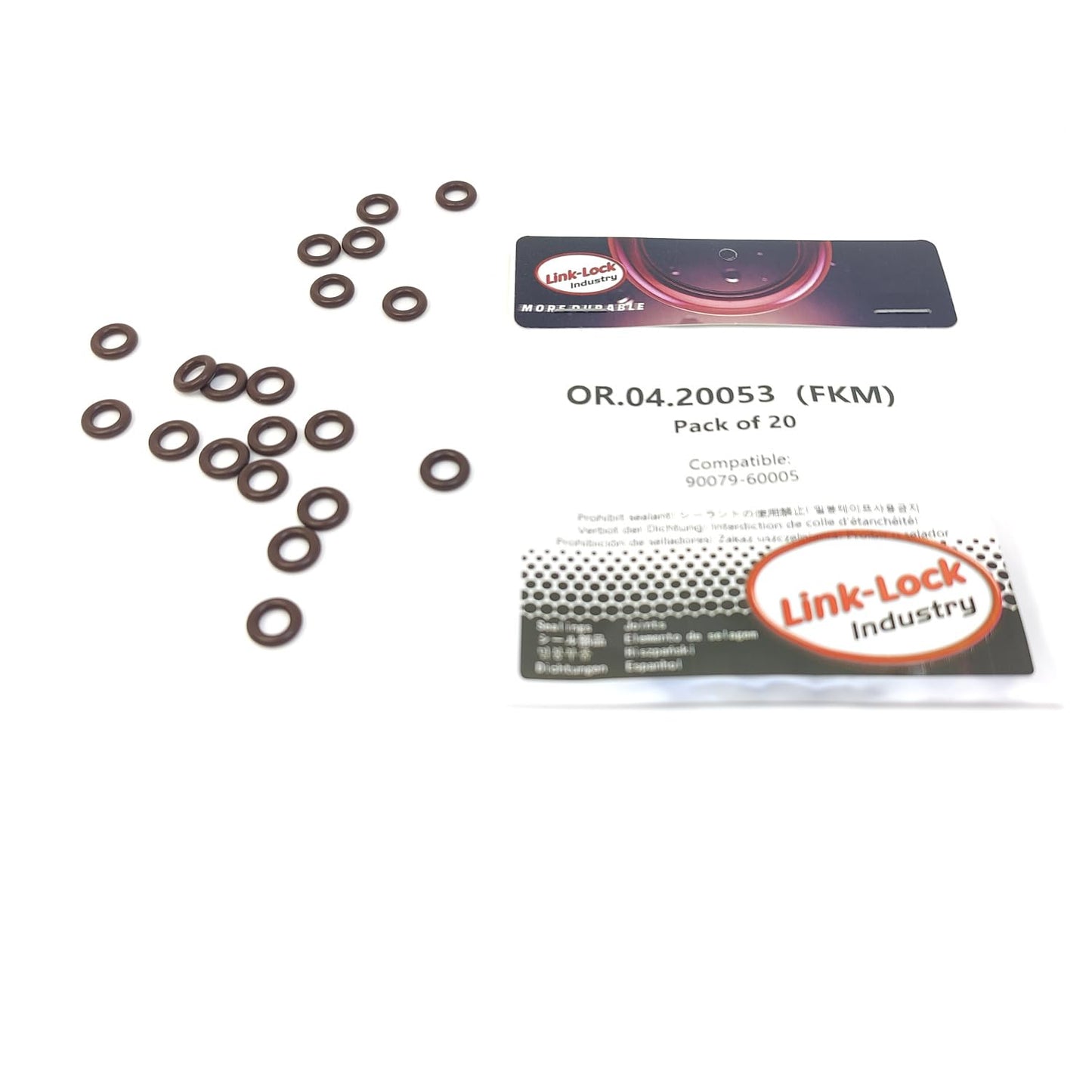 LINK-LOCK 20PCS OR.04.20053 FKMバイトンシーリングOリングキット パワーアジャスト 90079-60005 トヨタ用