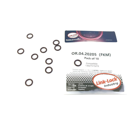 LINK-LOCK 10PCS OR.04.20205 FKM Viton シーリングOリングキット チャージエアホース13627515272用 BMW-N52 M51
