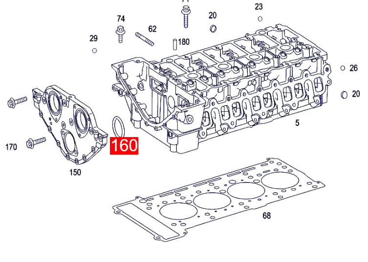 LINK-LOCK 10PCS OR.03.10390 FKM Viton Sealing O-Ring Kit of Timing Gear Chamber Cover 0299973248 A0299973248 For MERCEDES-BENZ-M271