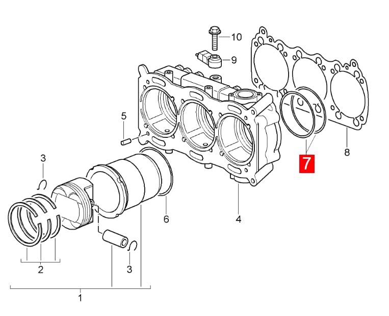 LINK-LOCK 2PCS OR.03.10349 FKM Viton Sealing O-Ring Kit of Cylinder Liner 99970739440 For PORSCHE-M96 M97
