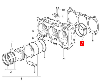 LINK-LOCK 2PCS OR.03.10349 FKM Viton Sealing O-Ring Kit of Cylinder Liner 99970739440 For PORSCHE-M96 M97