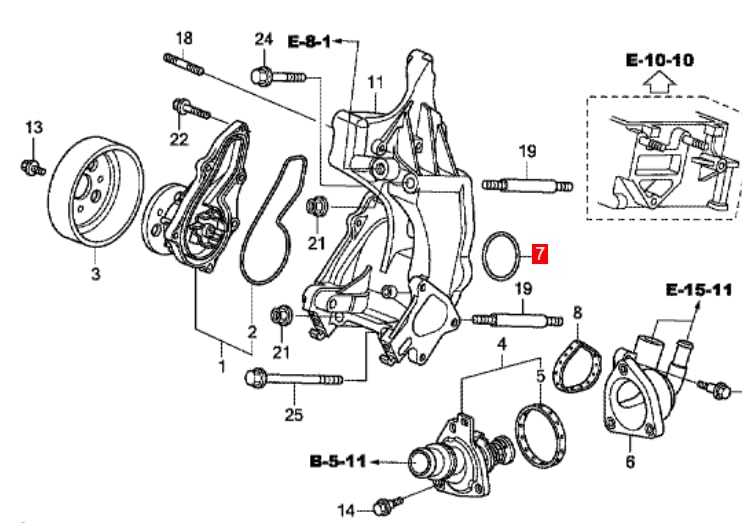 LINK-LOCK 6PCS OR.03.10258 FKM Viton ウォーターポンプOリングキット 19322-PCX-003 5080115AA 192553 55186955 0129970745 A0129970745 1314268L50000 1511284E50 9S519417AA HONDA-K24K20 ACURA-K20A用