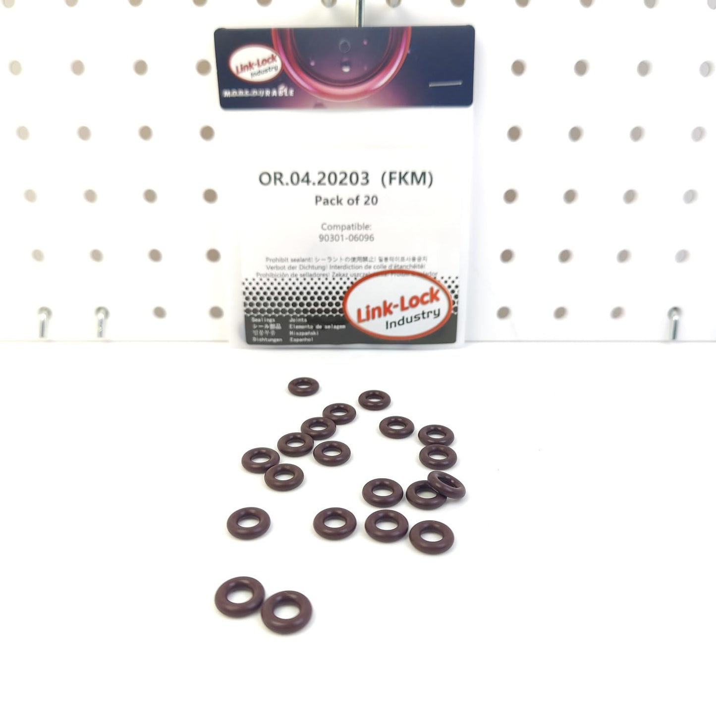 LINK-LOCK 20PCS OR.04.20203 FKMバイトン製 バルブステム用Oリングキット 90301-06096 ダイハツ トヨタ 2T 2TB 5R用