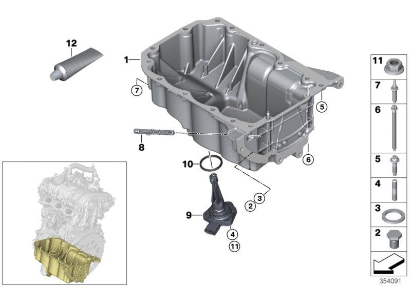 LINK-LOCK 10개 ACM SP.01.10003 오일 레벨 센서 개스킷 O-링 12617604790 BMW N20 N55 N63 N13 B38 B48 B47 B58 B37용
