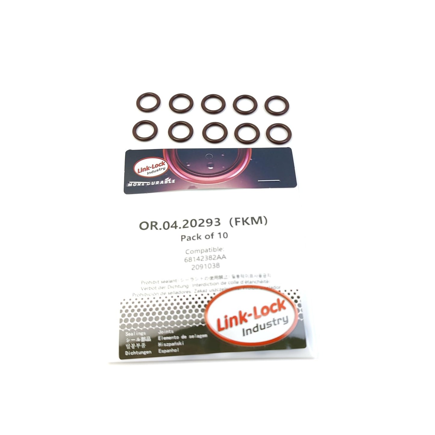 LINK-LOCK 10PCS OR.04.20293 FKM Viton Sealing O-Ring Kit of Oil Dipstick 68142382AA 2091038 for JEEP for OPEL