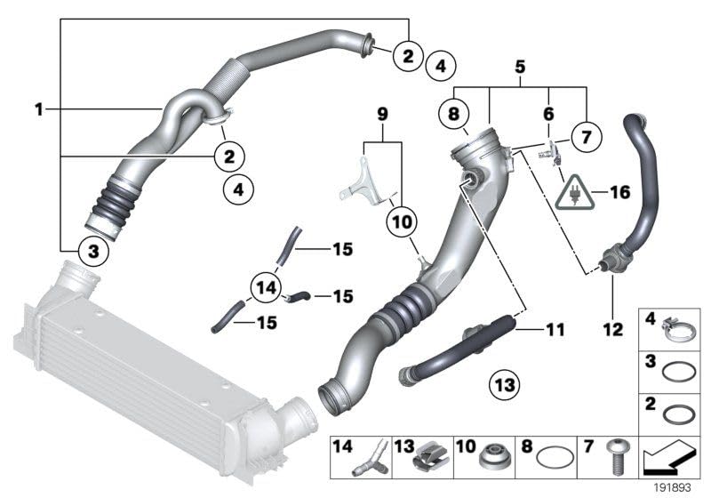 LINK-LOCK 6PCS FKM Viton OR.01.30004 Engine intake pipe O-RING 13717568030 for BMW N54