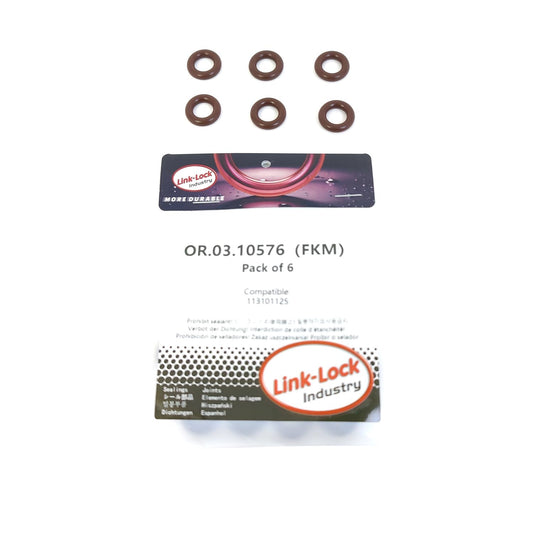 LINK-LOCK 6PCS OR.03.10576 FKM Viton 10×4 Sealing Universal O-Ring Kit 113101125 For AUDI For VW
