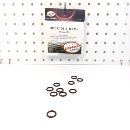 LINK-LOCK 10PCS OR.03.10615 FKM Viton Sealing O-Ring Kit of Cylinder head locating bolt N90043201 11311317318 90301-09002 90301-T0060 96721-19010 For AUDI For BMW For TOYOTA