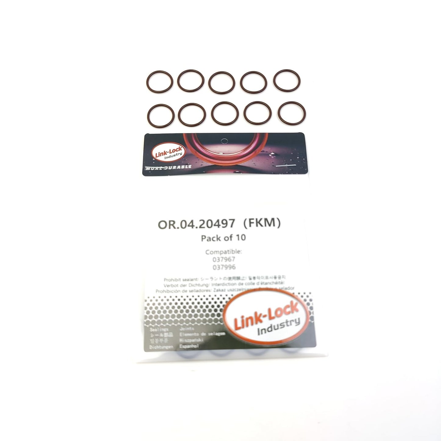 LINK-LOCK 10個 OR.04.20497 FKMバイトンシーリングOリングキット ターボチャージャーオイルクーラントチューブ 037967 037996 シトロエン C5 C6 C8 フィアット プジョー用