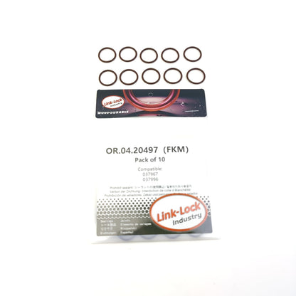 LINK-LOCK 10個 OR.04.20497 FKMバイトンシーリングOリングキット ターボチャージャーオイルクーラントチューブ 037967 037996 シトロエン C5 C6 C8 フィアット プジョー用