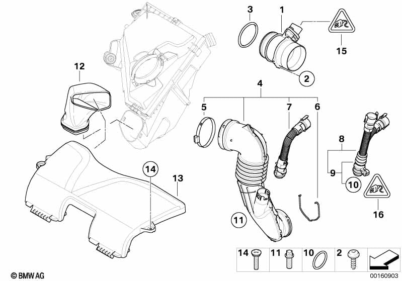 LINK-LOCK 5PCS FKM Viton OR.01.30012 Engine intake pipe O-RING 13717787197 for BMW N47 M47 N54 N57 M57