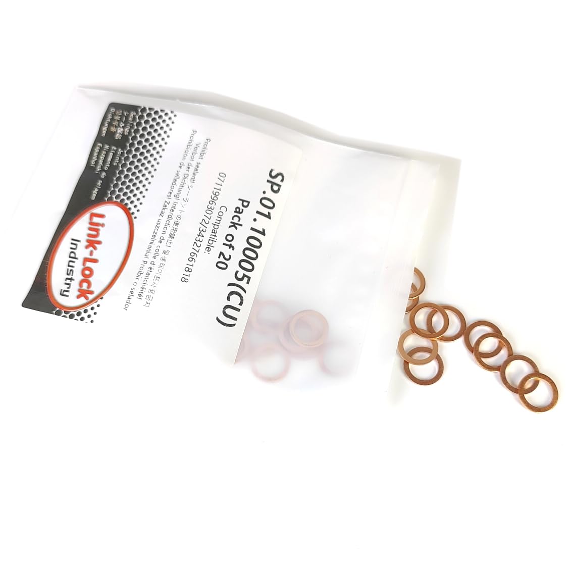 LINK-LOCK 80 PCS COPPER SK.01.10001 Oil drain screw copper gasket 07119963151  07119963132 07119963133 07119963201 07119963394 for BMW N43 N45 N46 N47 N55 M43 M42 M50 B38 B48 N51 N52 N53 N54 N55 N12