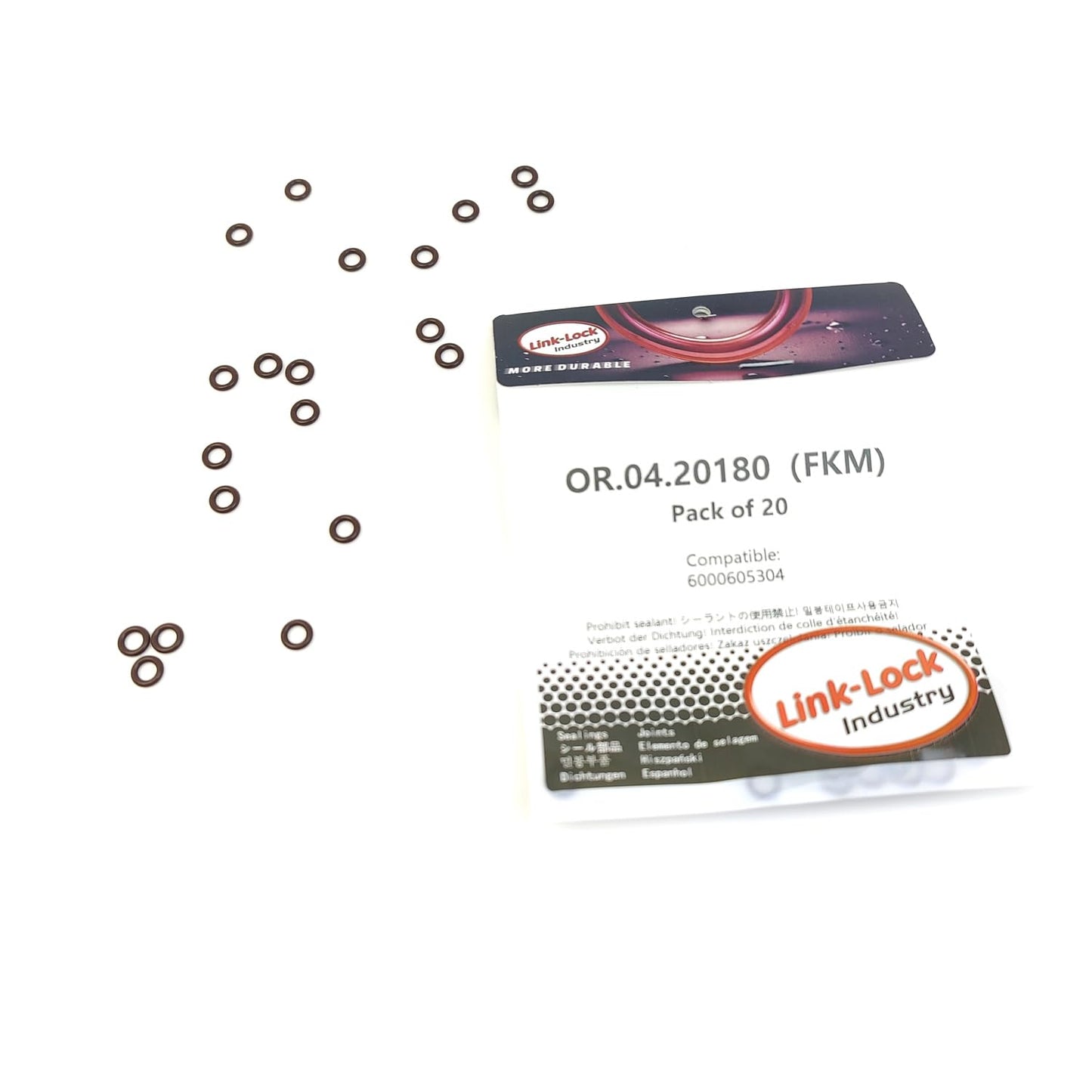 LINK-LOCK 20PCS OR.04.20180 FKM Viton Sealing O-Ring Kit of Oil Pump 6000605304 for FIAT