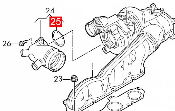 LINK-LOCK 6個組 OR.03.10596 FKM フッ素ゴム製エキゾーストマニホールド用Oリングキット WHT005529 A0259979348 AUDI用 VW用 MERCEDES-BENZ用
