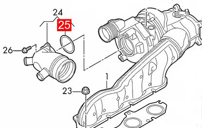 LINK-LOCK 6個組 OR.03.10596 FKM フッ素ゴム製エキゾーストマニホールド用Oリングキット WHT005529 A0259979348 AUDI用 VW用 MERCEDES-BENZ用