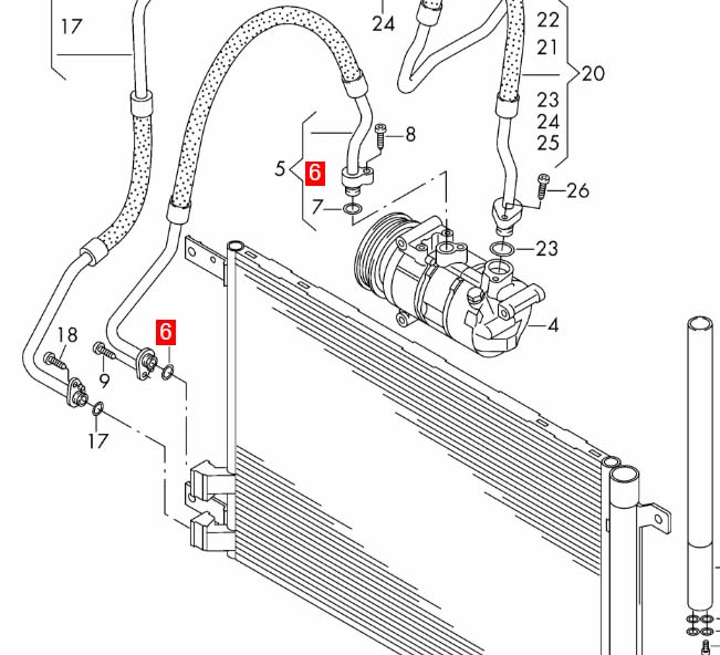 LINK-LOCK 20PCS OR.04.10424 FKM Viton Sealing O-Ring Kit of Air Condition Pipe 3D0260749C For AUDI For VW
