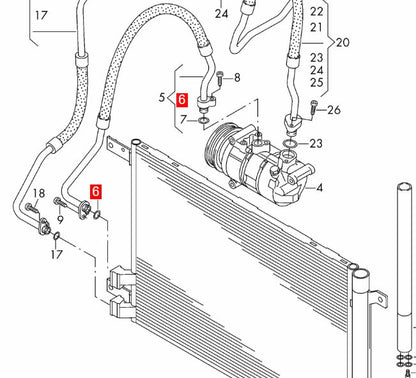 LINK-LOCK 20PCS OR.04.10424 FKM Viton Sealing O-Ring Kit of Air Condition Pipe 3D0260749C For AUDI For VW