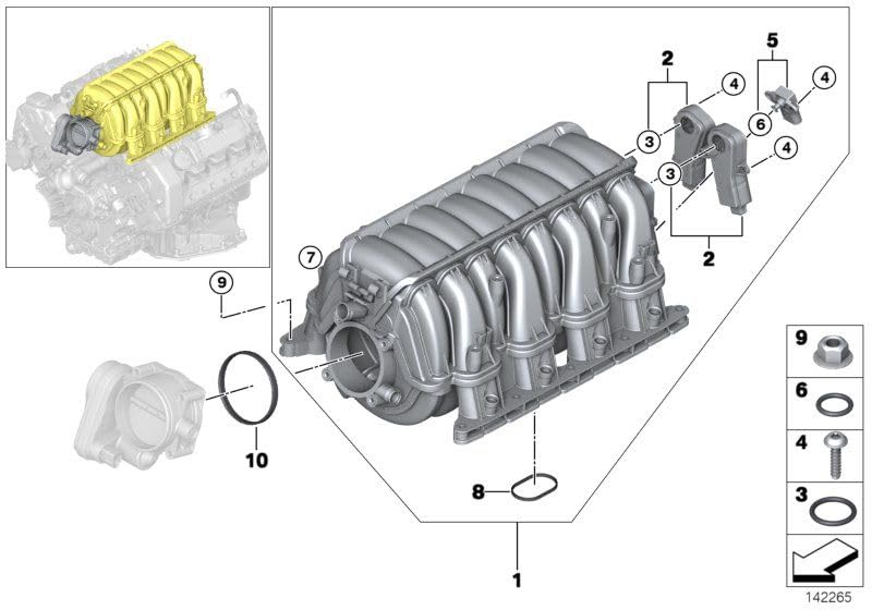LINK-LOCK 10個 FKM バイトン OR.01.30003 エンジンインテークパイプ Oリング 11617514883 BMW N42 N43 N46 N62用