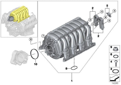 LINK-LOCK 10個 FKM バイトン OR.01.30003 エンジンインテークパイプ Oリング 11617514883 BMW N42 N43 N46 N62用