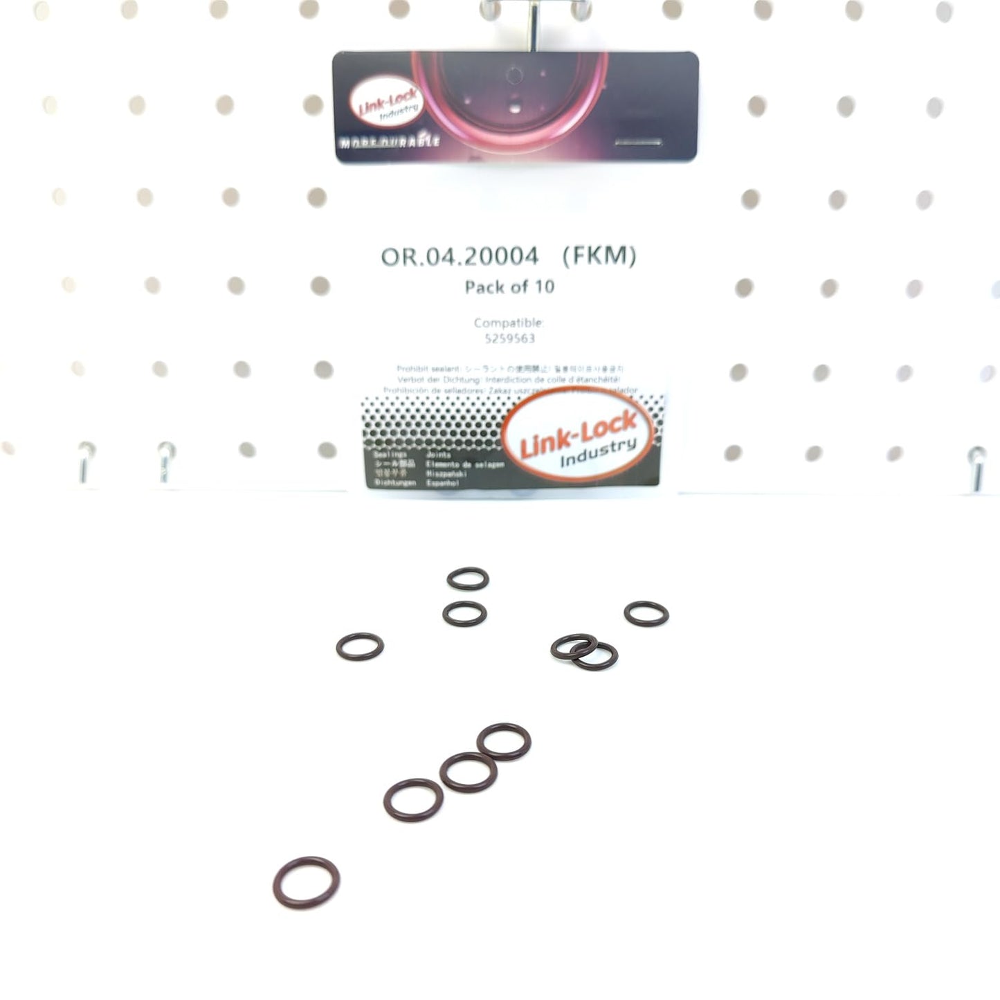 LINK-LOCK 10個 OR.04.20004 FKMバイトン 8×1.5 汎用Oリングキット 5259563 (CUMMINS用)