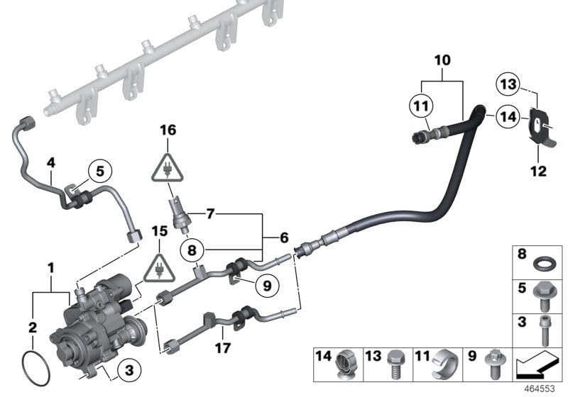 LINK-LOCK 6PCS FKM Viton OR.01.40020 Engine high-pressure fuel pump O-RING gasket 13517571363 for BMW N53 N54 N55